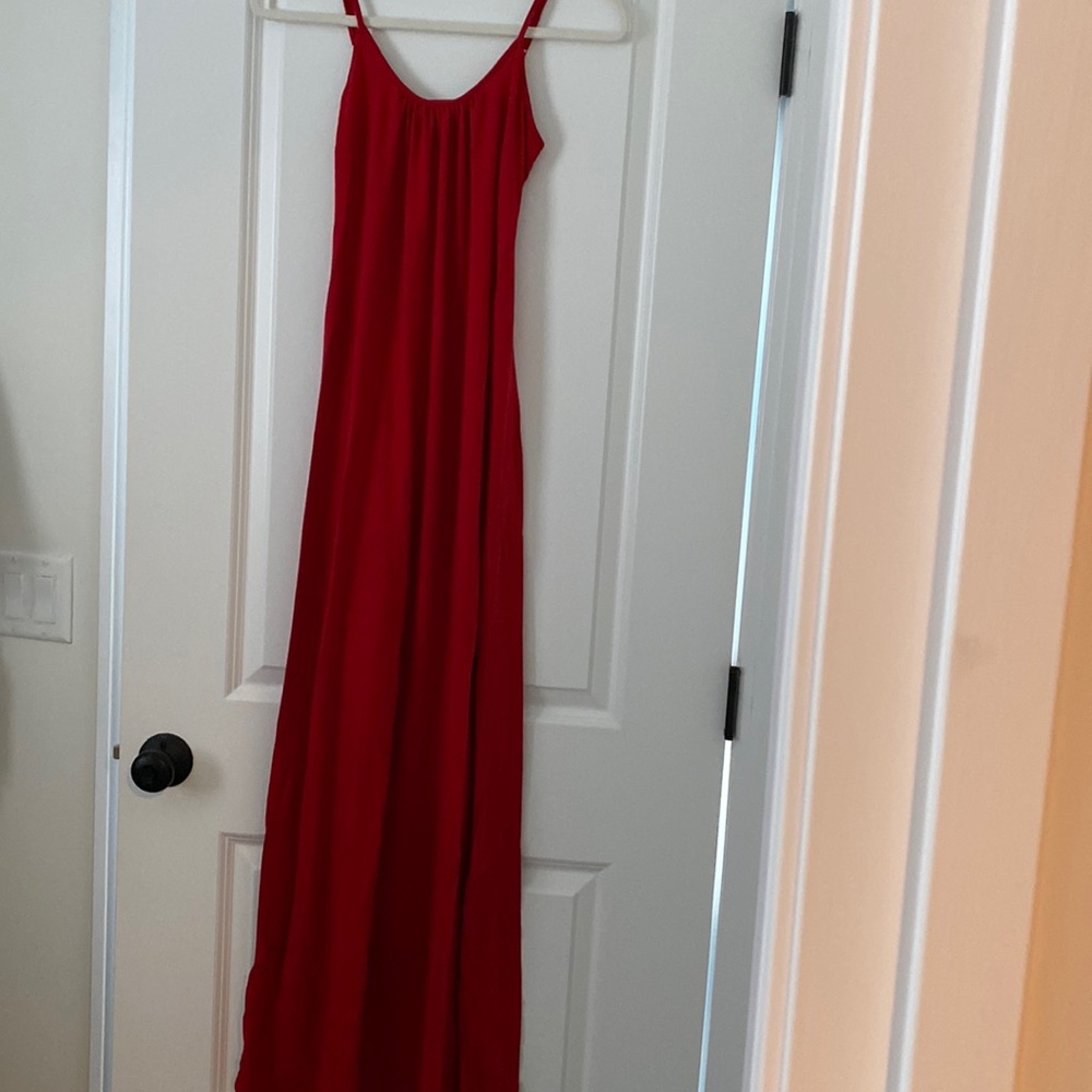 Express Red Spaghetti Strap Maxi Dress